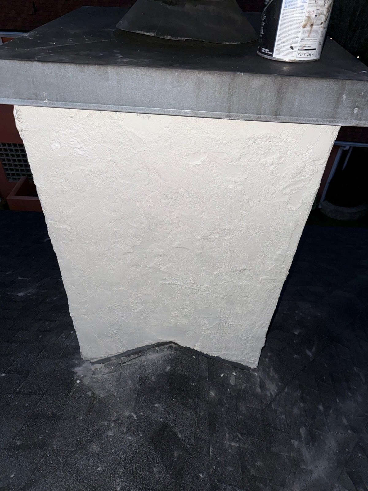 After: cracked chimney stucco restored